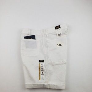 Lee Womens High Rise Shorts Size 6Medium Color White Comfort Stretch Relaxed Fit